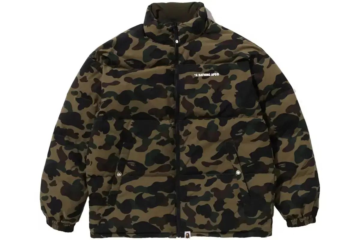 アベイシングエイプ 1st camo リバーシブル ダウン XL カーキ