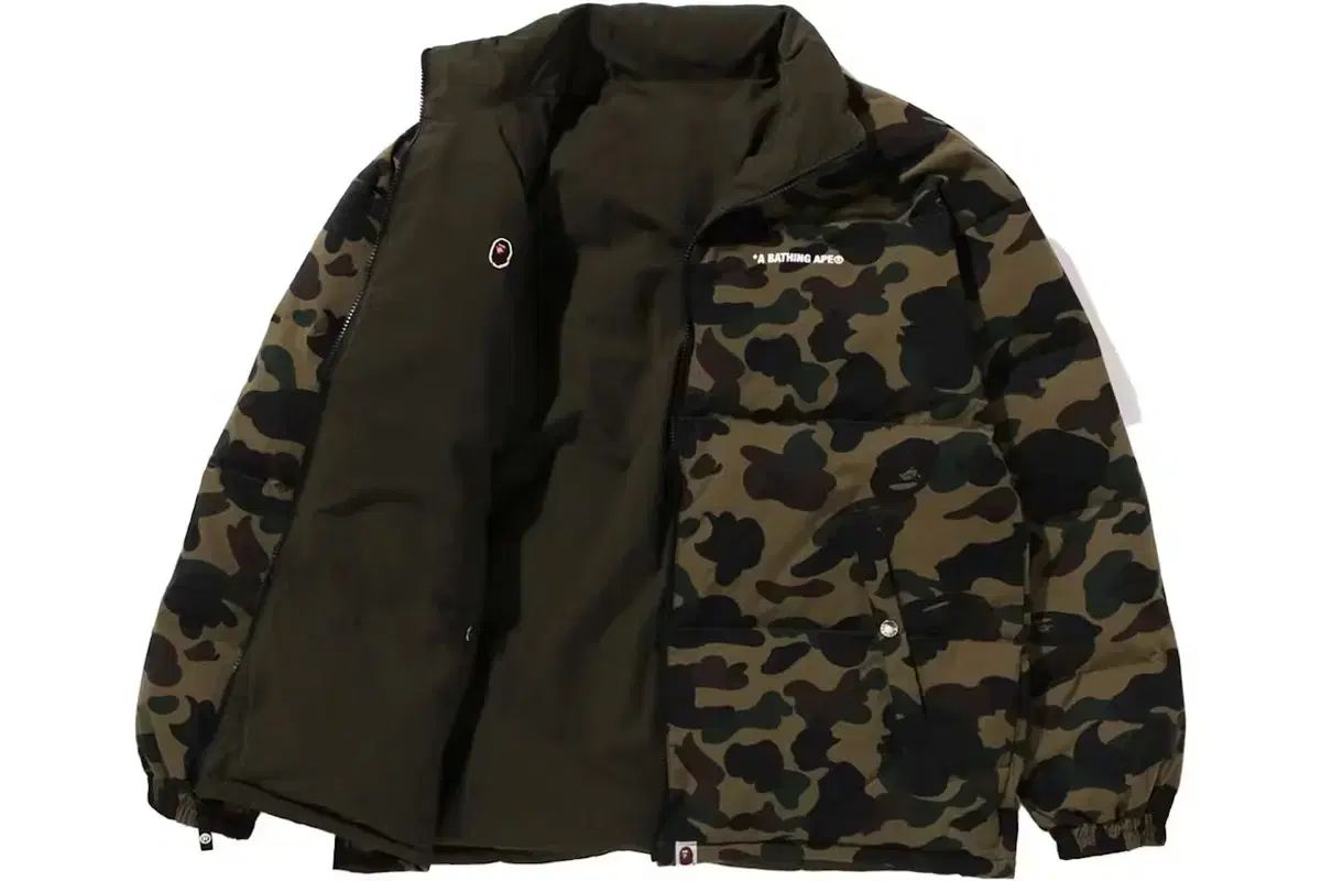 アベイシングエイプ 1st camo リバーシブル ダウン XL カーキ