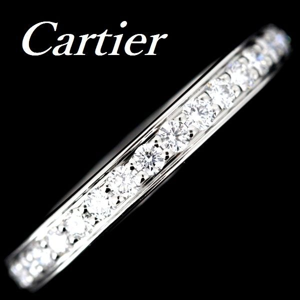 カルティエ ハーフエタニティー ダイヤモンド リング Pt 950 ♯50