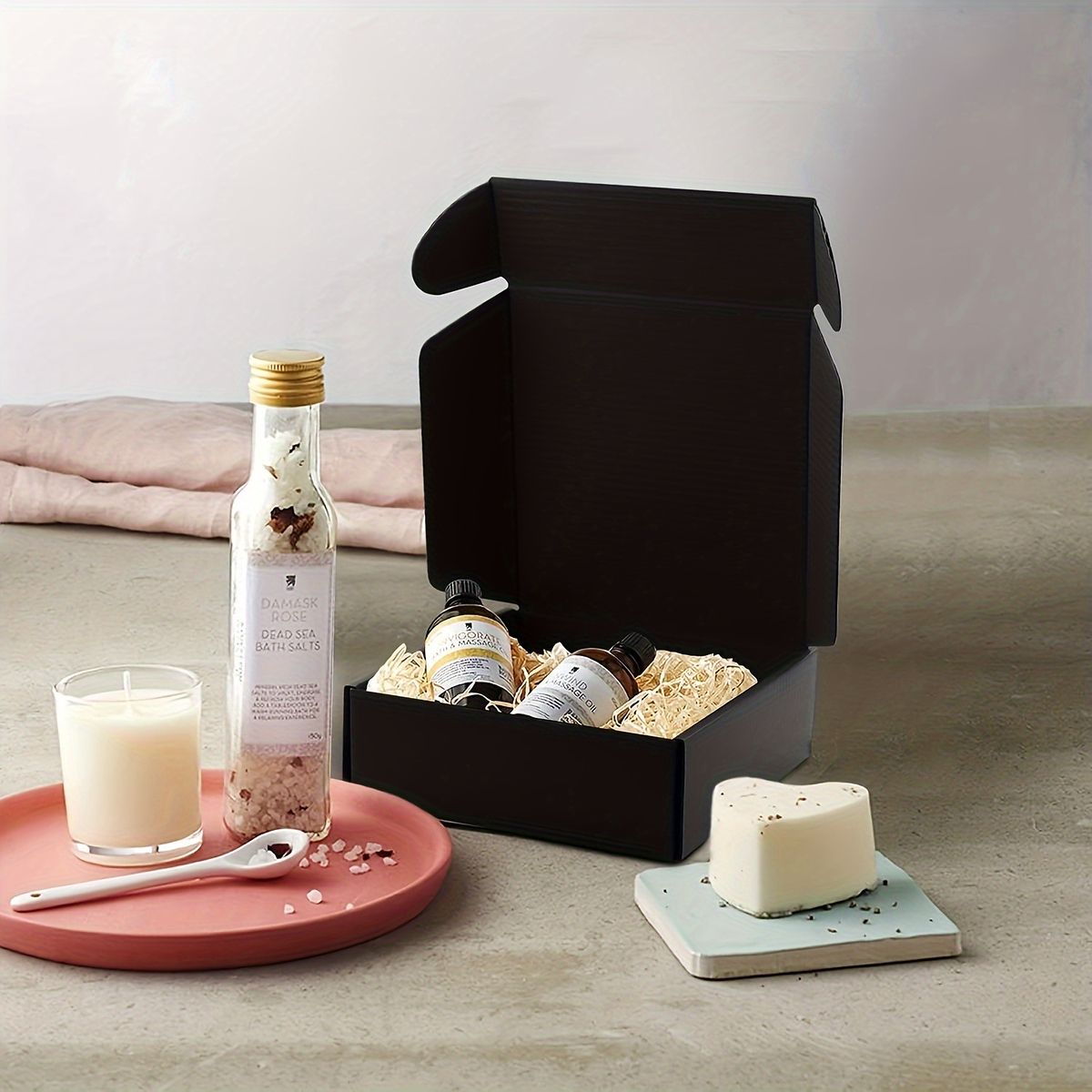 小型&丈夫 梱包用ダンボール箱 100個セット 15.24x10.16x3.81cm 黒 無地 小型ビジネス クラフト ギフト発送に最適 梱包材 宅配用 郵送用