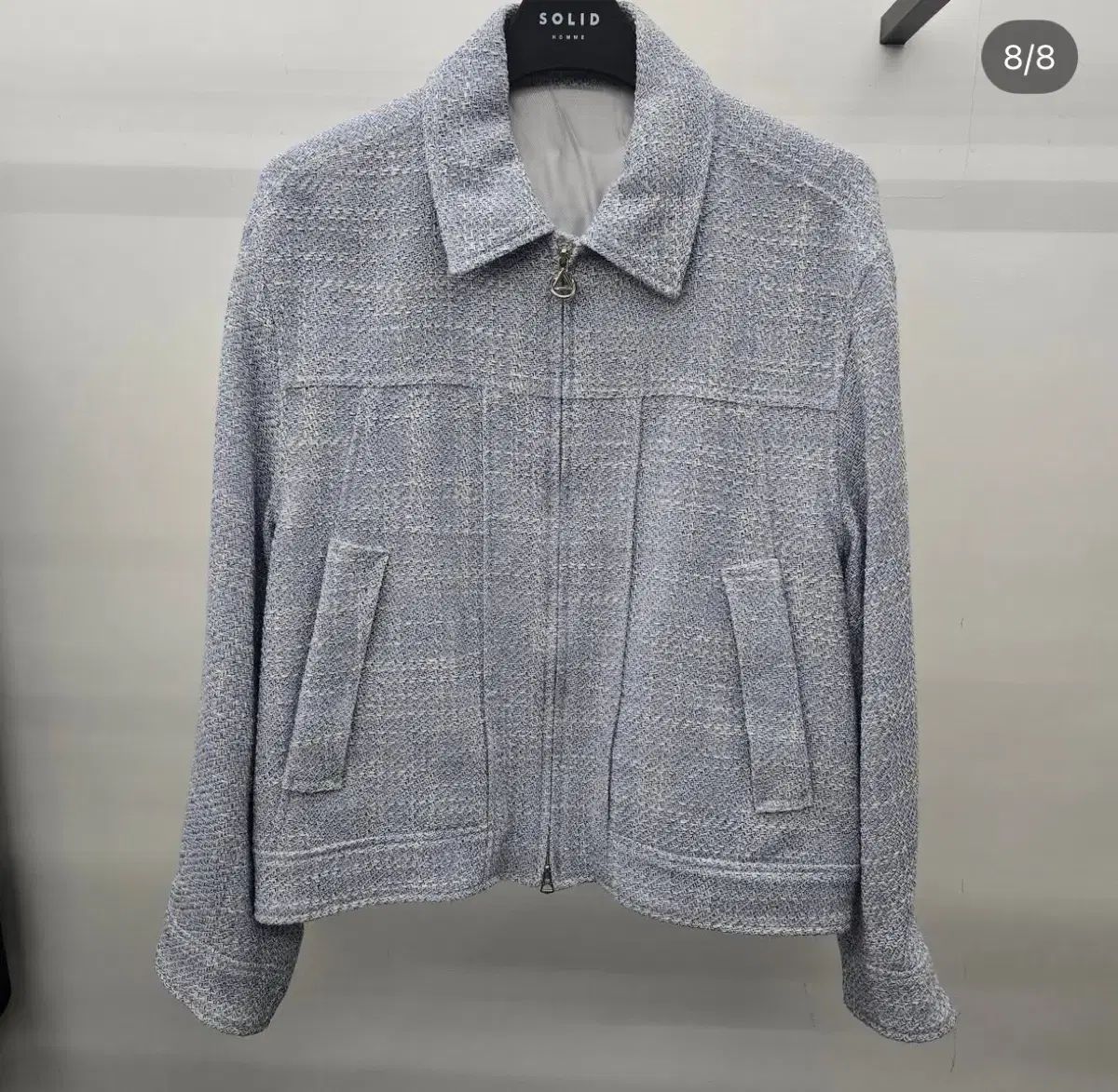 50 ソール 24ss ブルー ツイード ジャケット