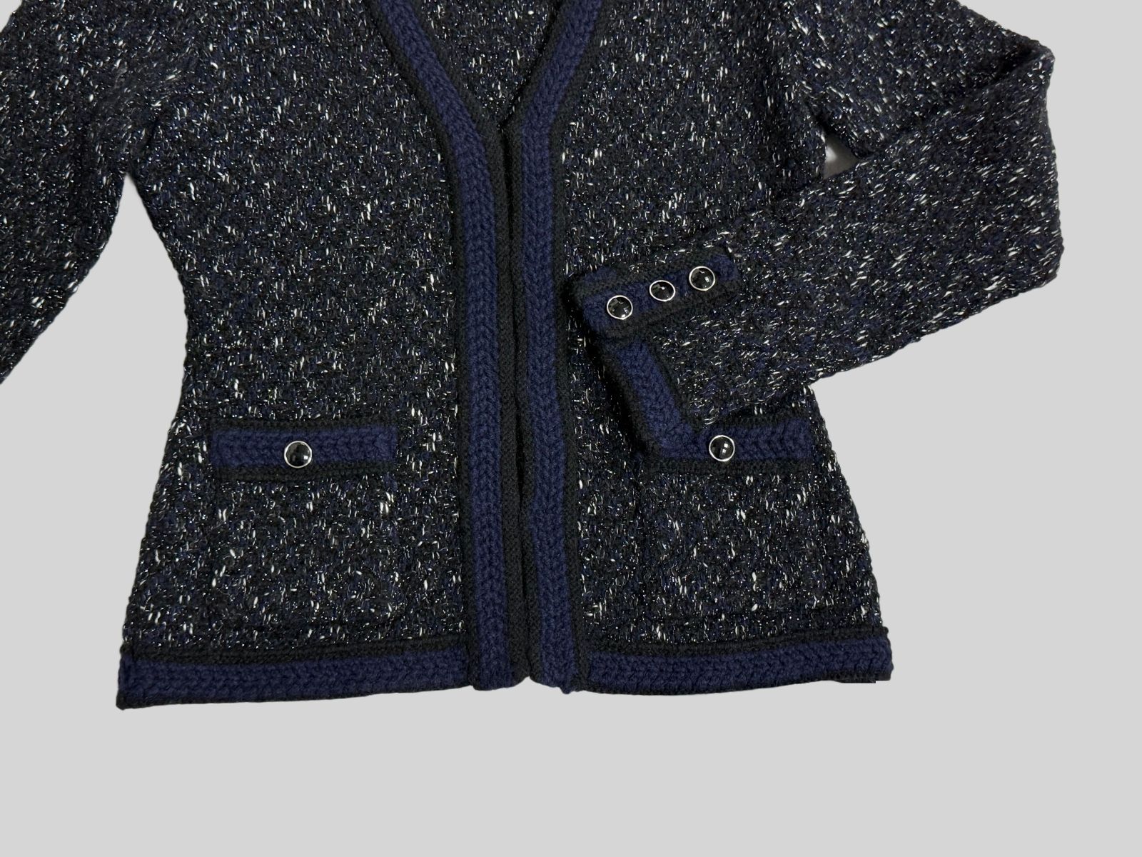 René ルネ　極美品　カーディガン 未使用級☆Rene /ルネ カーディガン 6332990 ラメ Vネック カシミヤ34