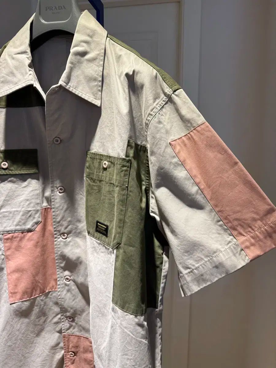 マハリシ MAHARISHI 半袖 パッチワークシャツ タグx WWW_KARIMZIABAT_FR