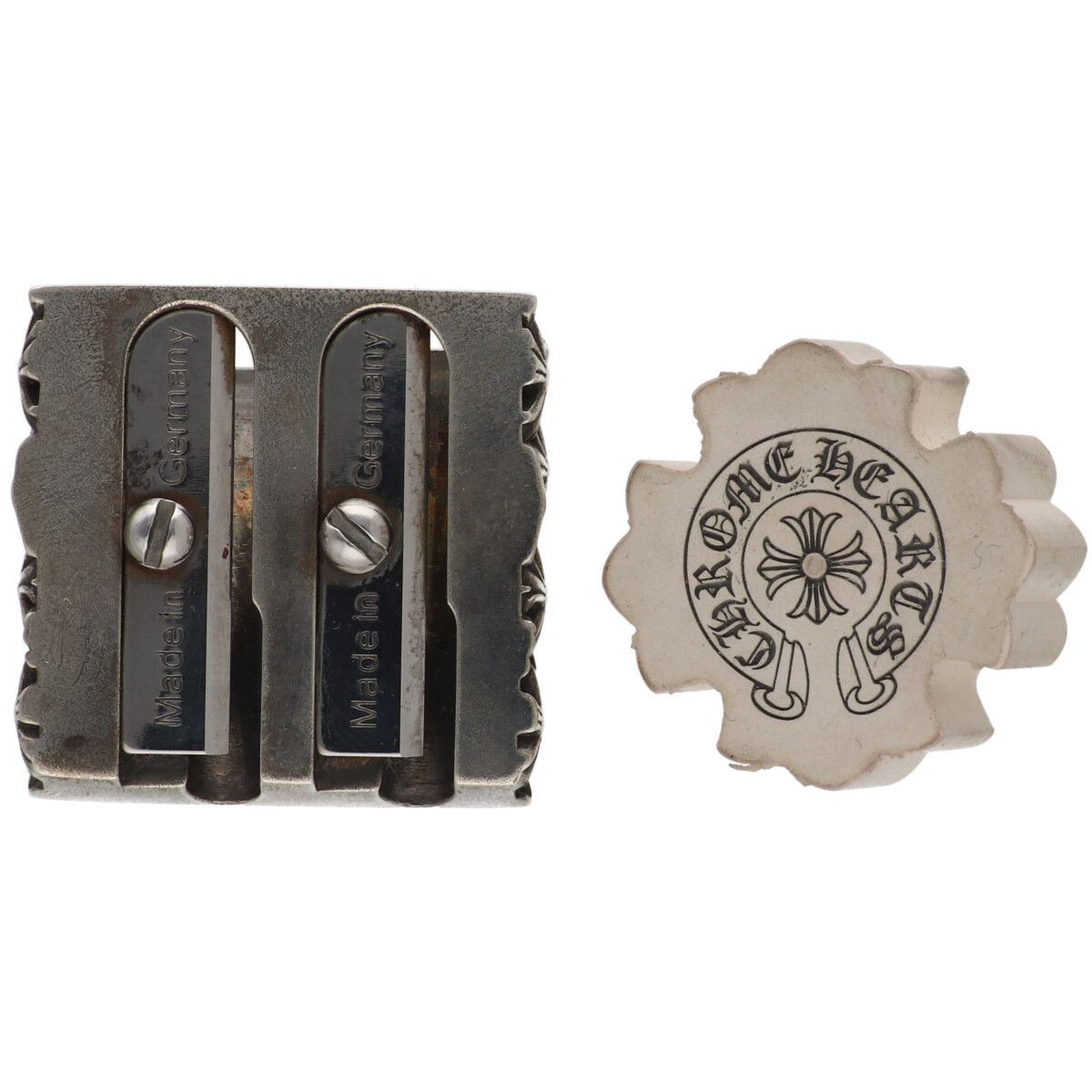 CHROME HEARTS クロムハーツ ペンシルシャープナー イレイサー シルバー ホワイト 消しゴム 鉛筆削り 2014年 25032932 RS