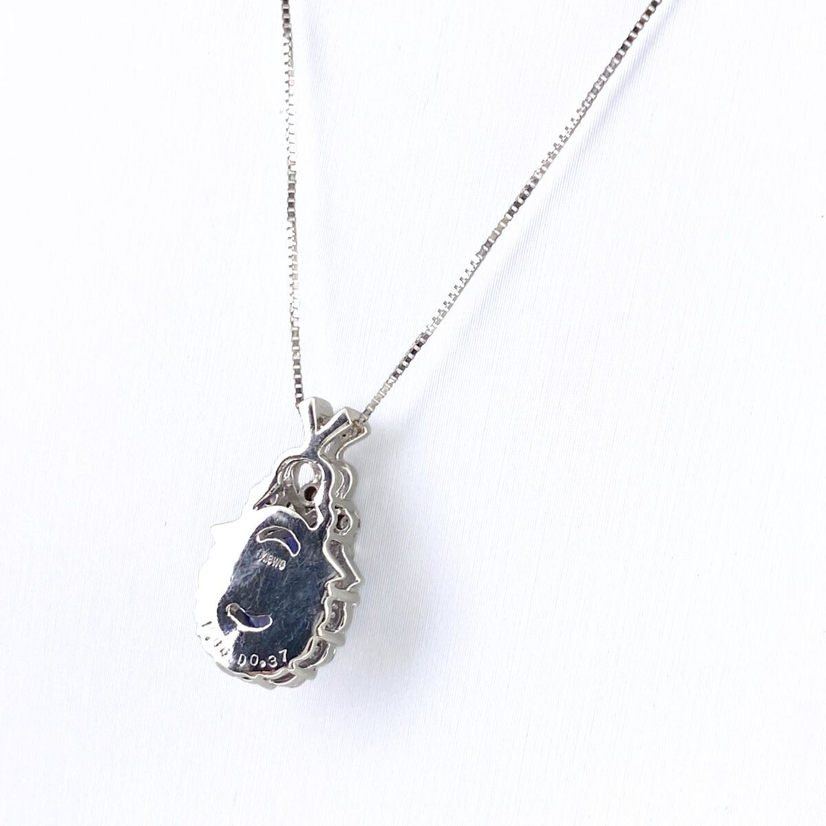 タンザナイト デザインネックレス WG ホワイトゴールド ペンダント メレダイヤ ダイヤモンド ネックレス K18 WG タンザナイト レディース