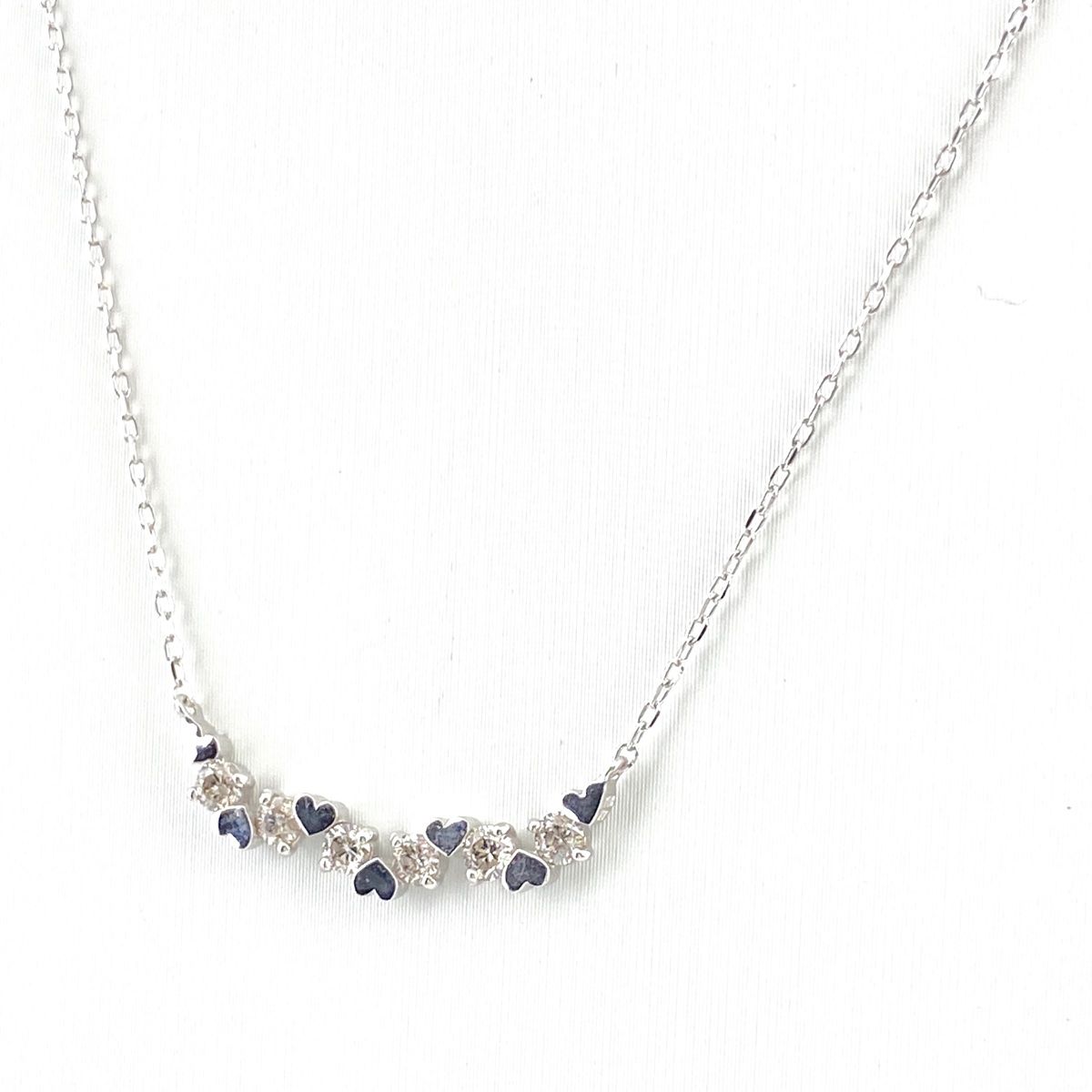 メレダイヤ デザインネックレス WG ホワイトゴールド ペンダント ハート ネックレス K18 WG ダイヤモンド レディース