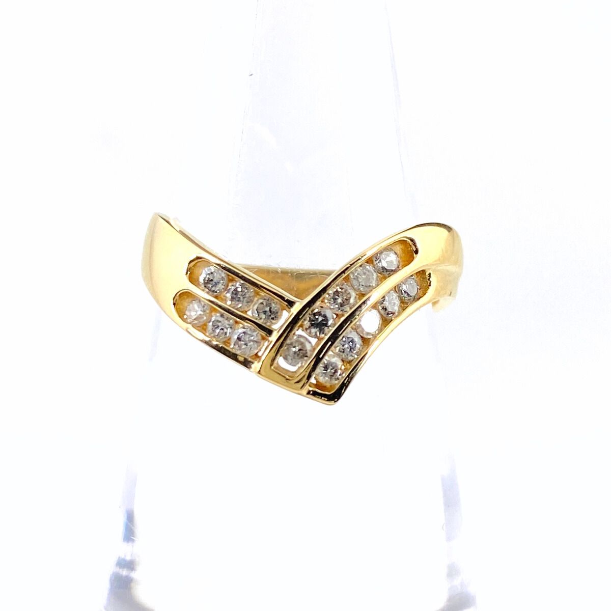 メレダイヤ デザインリング YG イエローゴールド 指輪 リング 2.8 K18 ダイヤモンド レディース