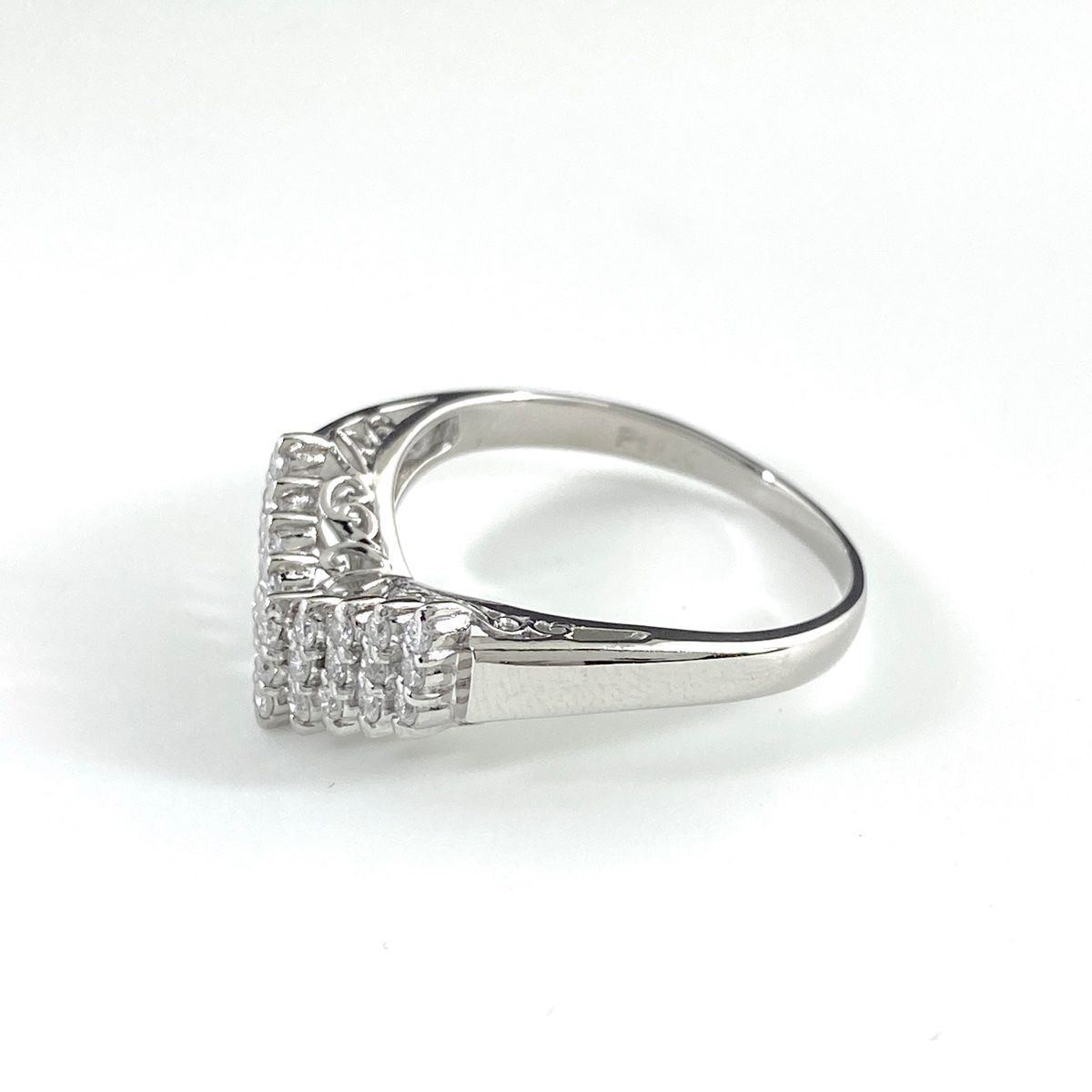 メレダイヤ デザインリング プラチナ 指輪 リング 20号 Pt900 ダイヤモンド メンズ