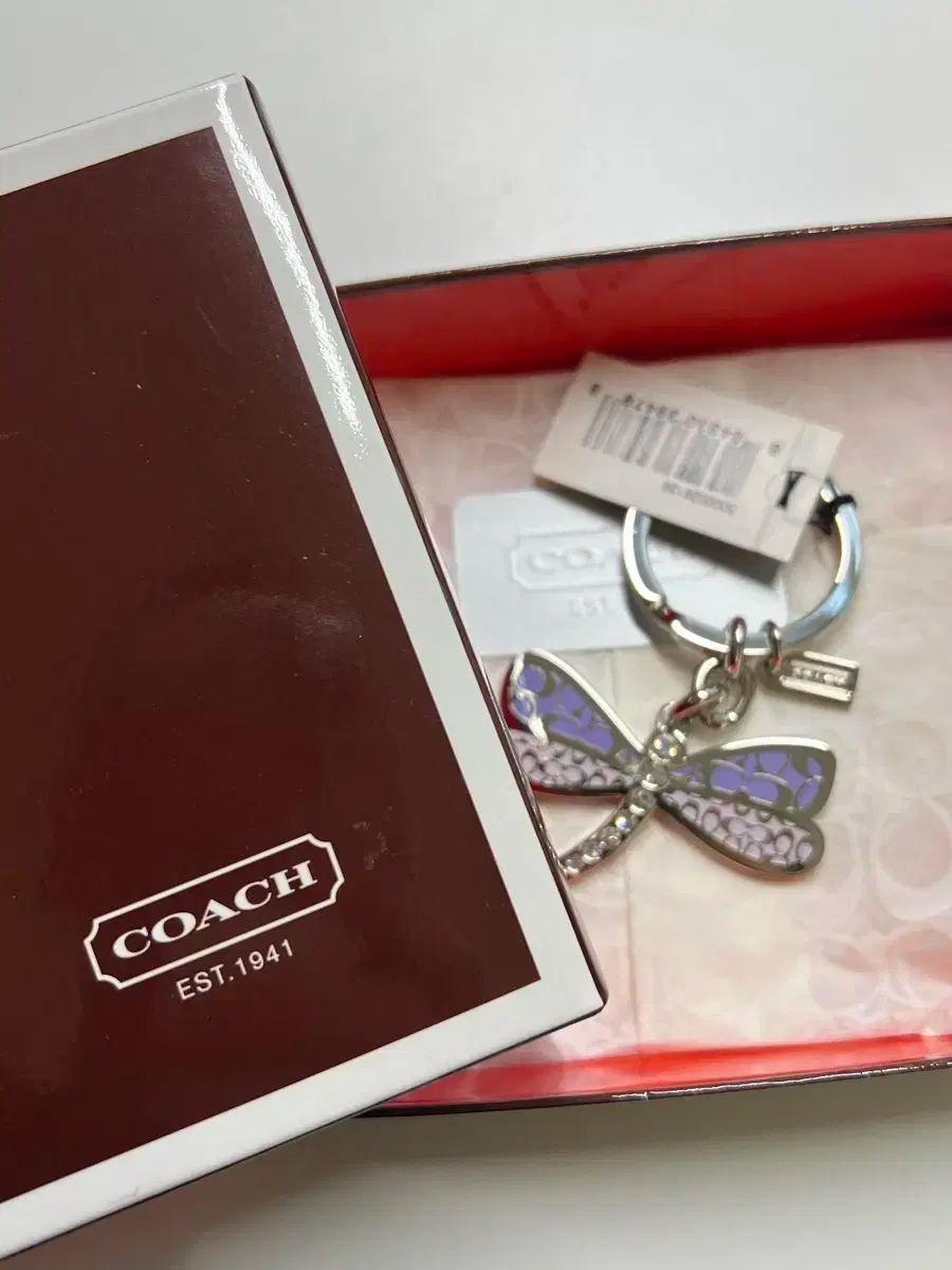 コーチ パープル チョウ キーホルダー チャーム 装飾 ヴィンテージ