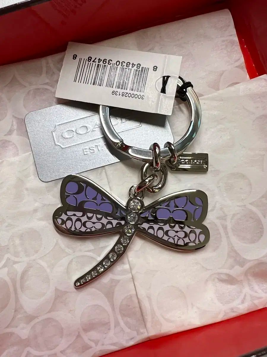 コーチ パープル チョウ キーホルダー チャーム 装飾 ヴィンテージ