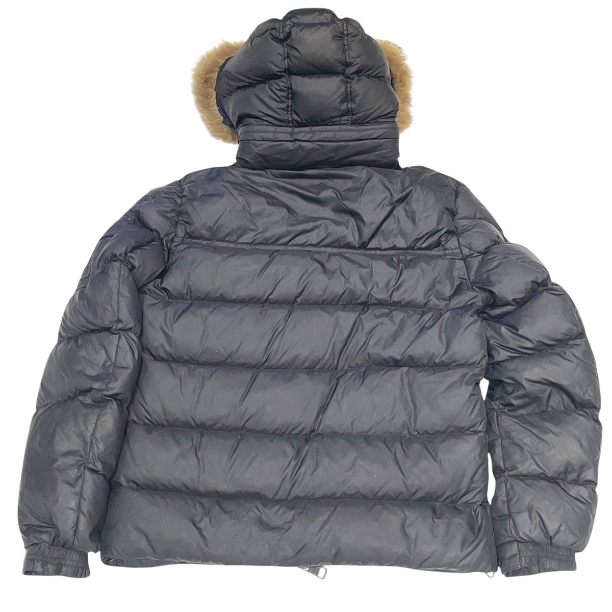 MONCLER モンクレール MARQUE ダウンジャケット 黒 サイズ2 コヨーテファー D20914041505 539CF ダブルジップ フード取り外し 25013970 MK