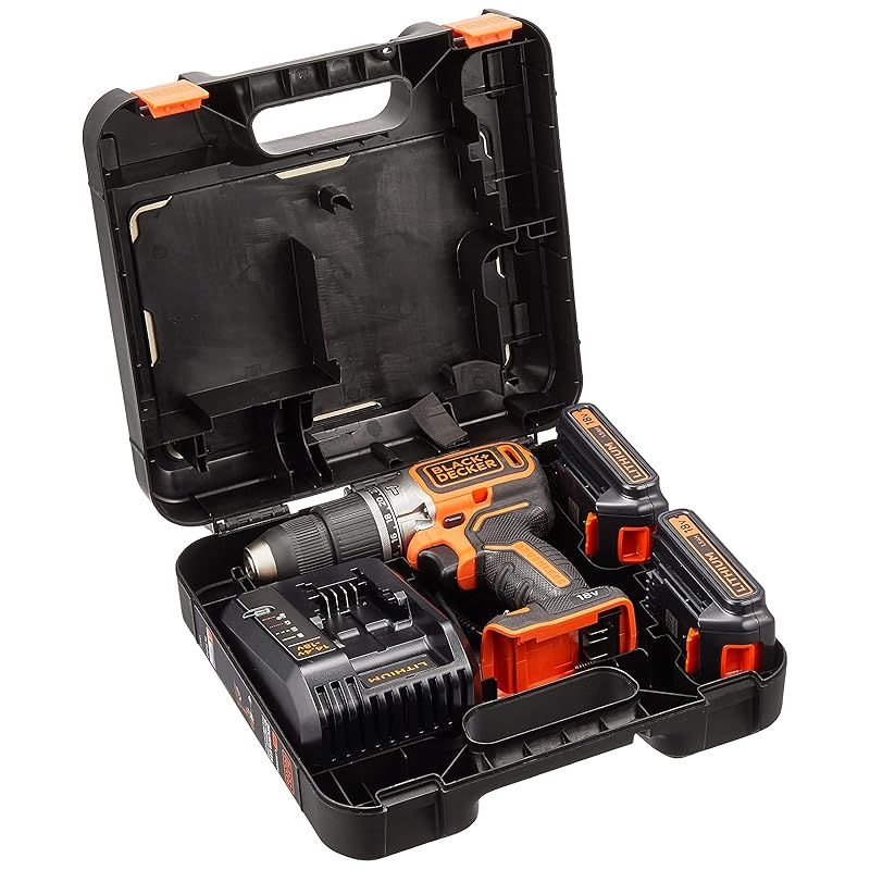 ブラックアンドデッカー 18V 振動 ドリルドライバー コードレス 穴あけ ネジ締め インパクトドライバー DIY BL188K2-JP 0