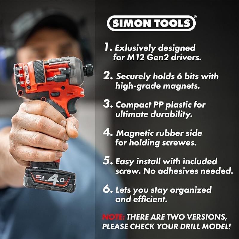 Simon Tools 磁気ビットホルダー ミルウォーキーM12インパクトドライバー-ドリル用 - M12用ミルウォーキービットホルダー 0