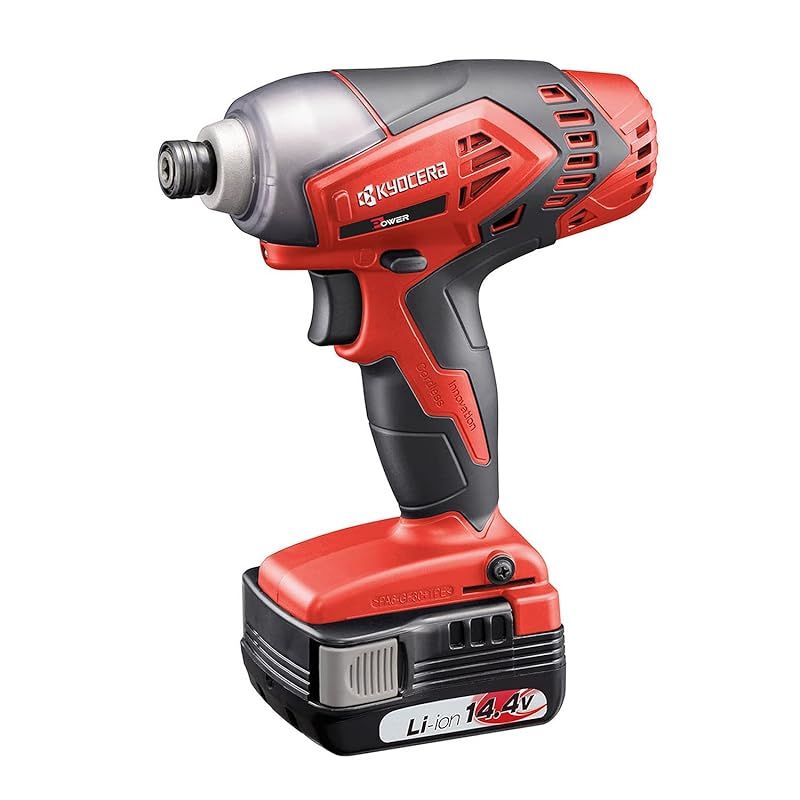 京セラ Kyocera 旧リョービ 充電式インパクトドライバ 14.4 V BID-1418 657753 A 軽量 コンパクト 細握りで作業がしやすい リチウムイオン14.4 最大締付トルク135 N m ネジ締め能力 小ネジ 4 8 普通ボルト 1