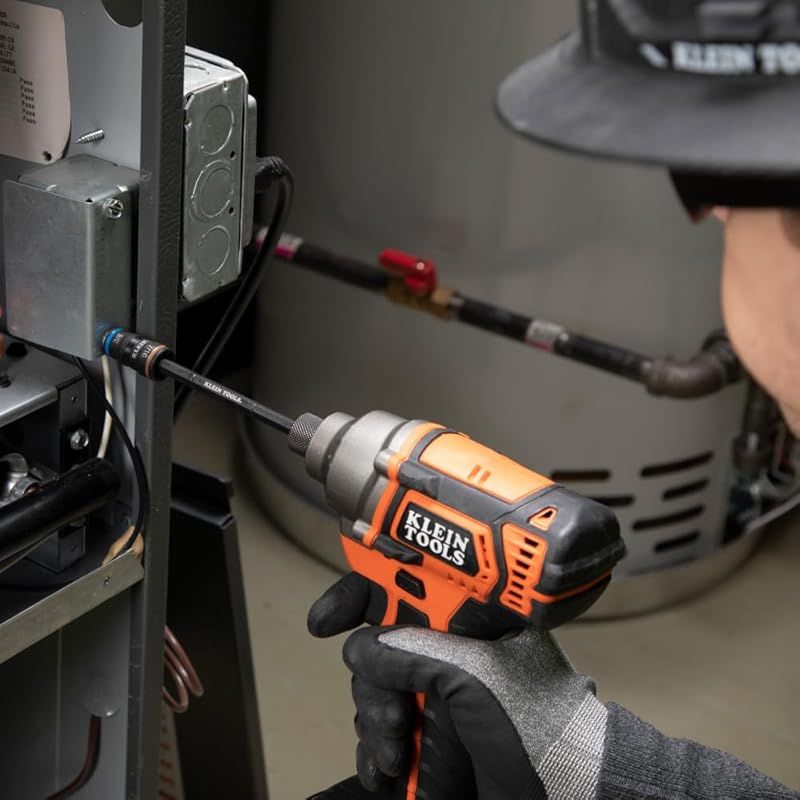 Klein Tools 32910 インパクトドライバー 7イン1 SAEインパクトソケットセット ハンドル付き フリップソケット 1 4 5 16 3 8 7 16 1 2 と 9 16インチ ナットドライバーサイズ 1 4インチビットホルダー 0