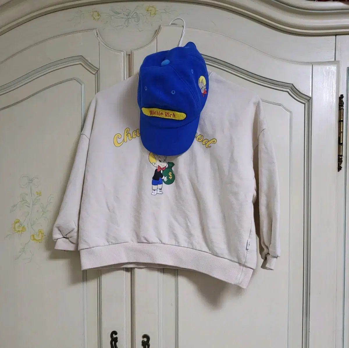 バーバリーブルーレーベル ノバチェック ファー付 ダウンベスト カーキ