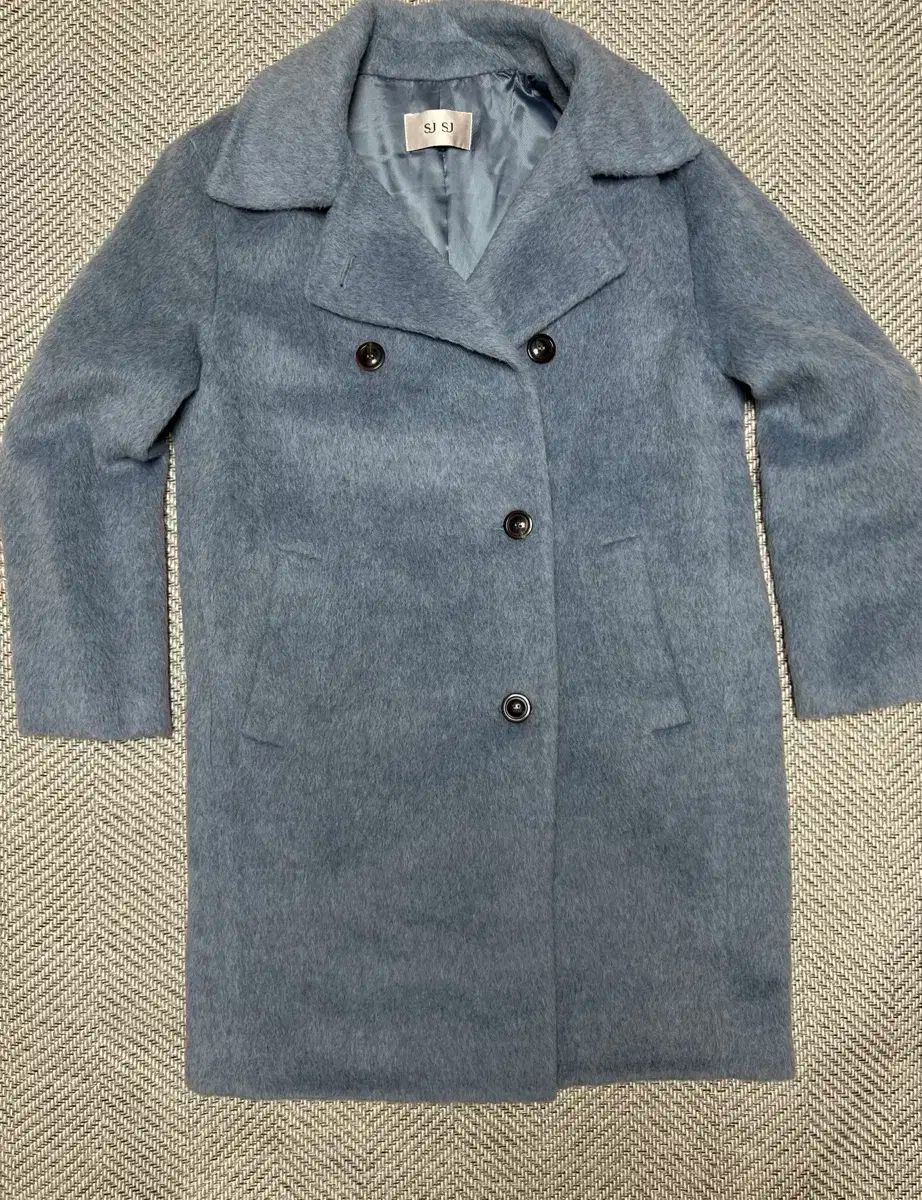 ハンサム SJSJ エスジェイエスジェイ ブルー ウール コート