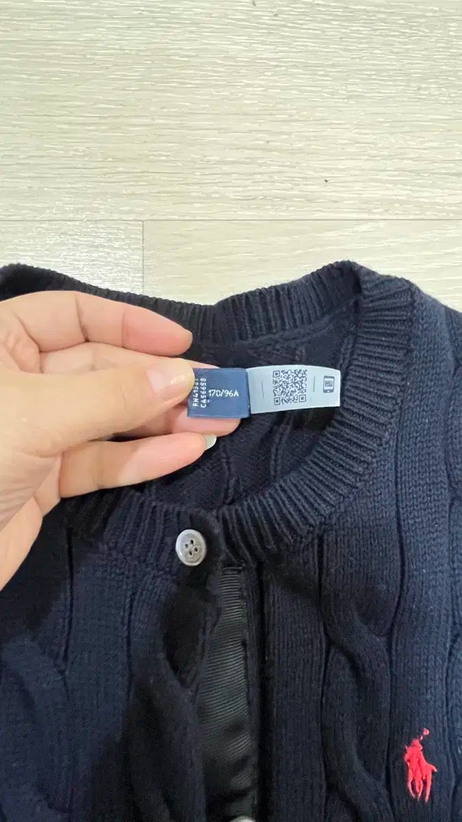 ポロ ラルフローレン ケーブル 半袖 カーディガン ブラック 170