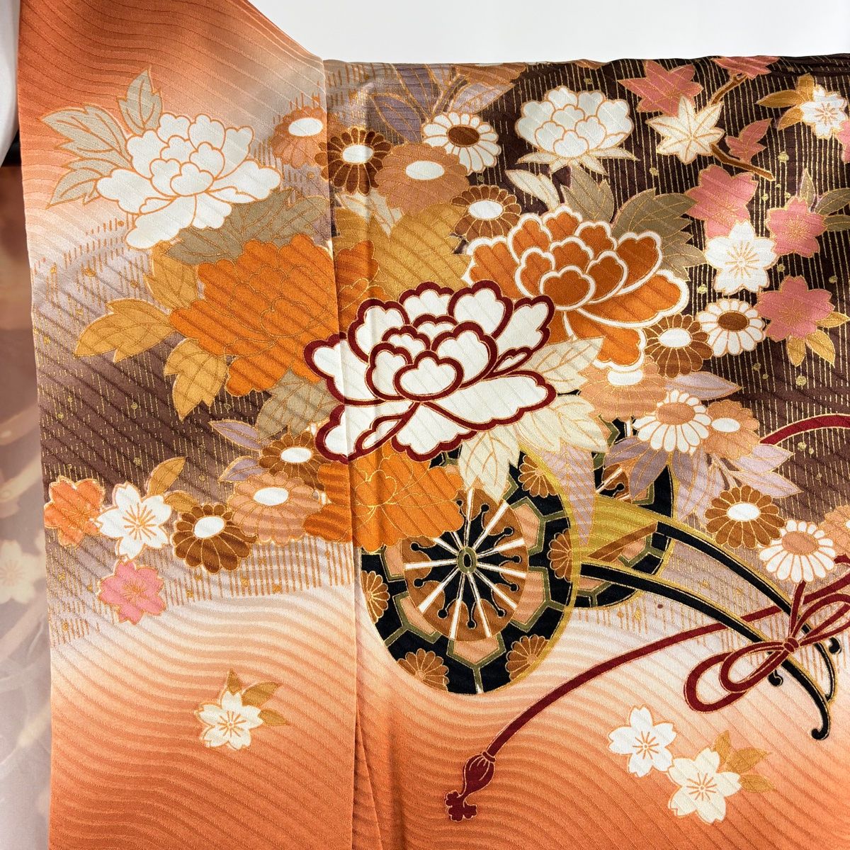 A096　正絹　豪華　振袖　身丈161ｃｍ　美品 振袖 美品 秀品 身丈161cm 裄丈65.5cm 正絹