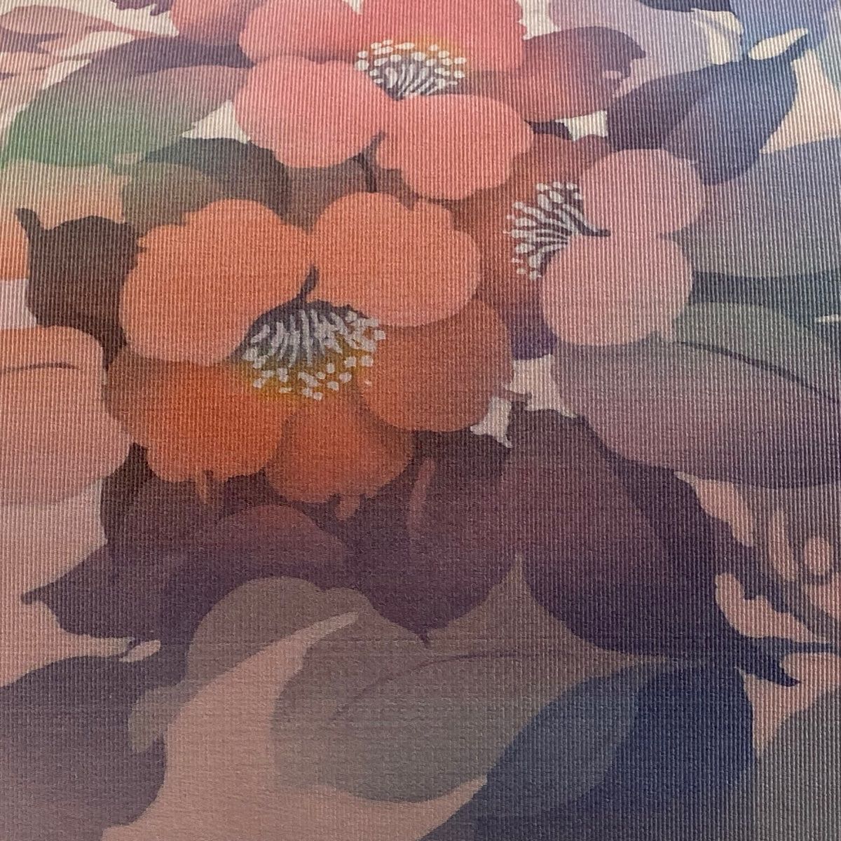 名古屋帯 秀品 落款 松葉仕立て 八寸名古屋帯 紬地 枝花 霞 ぼかし ピンク 正絹