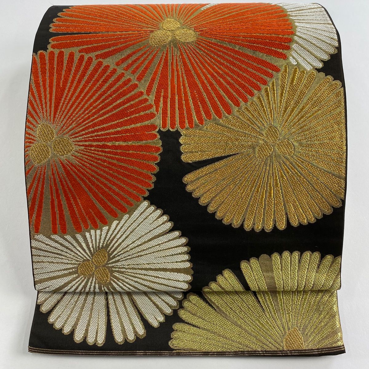 袋帯 秀品 川島織物 落款 関西仕立て 松 金糸 箔 焦茶色 六通 正絹