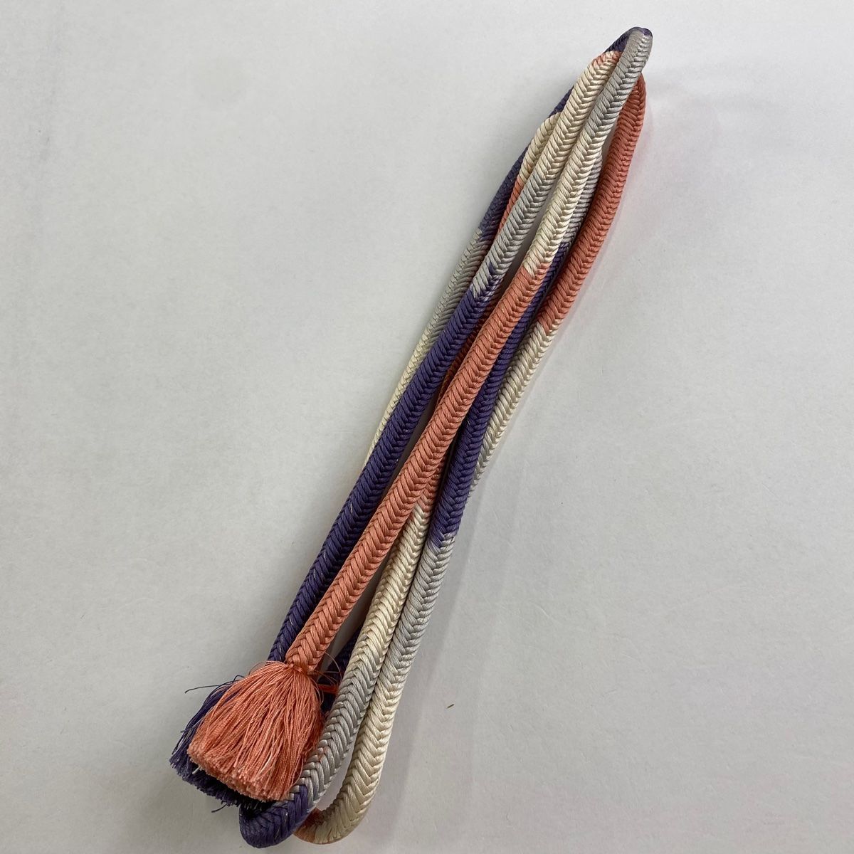 帯締め 無形文化財 有職組紐 道明 銀糸 灰紫 正絹 和装小物