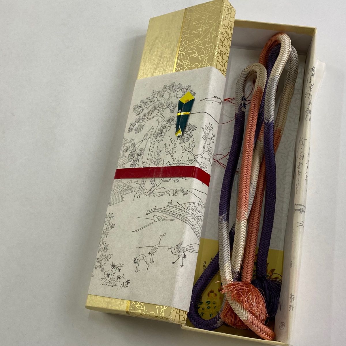 帯締め 無形文化財 有職組紐 道明 銀糸 灰紫 正絹 和装小物