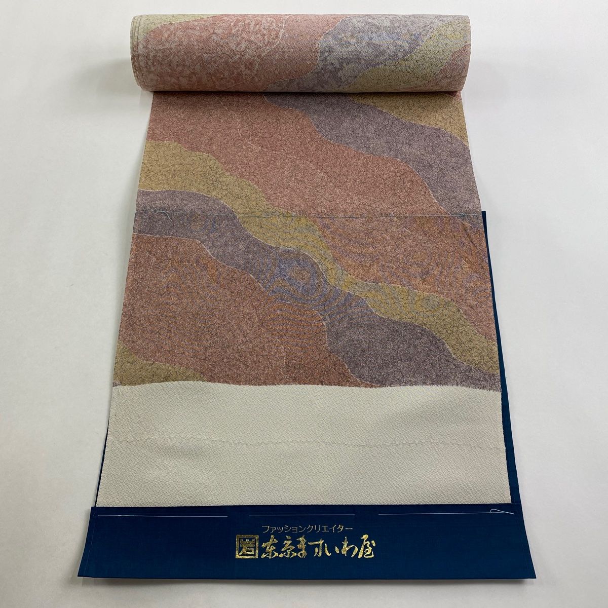 反物 秀品 小紋 道長取り 薄小豆 正絹