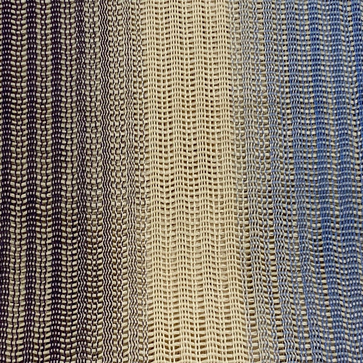 半幅帯 秀品 夏帯 手織 絹麻ぼかし 縦縞 ベージュ 麻