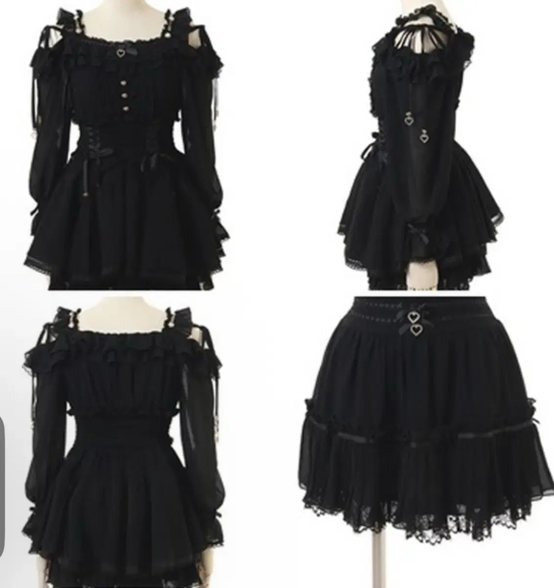 リズリサ オフショルダー シフォン セットアップ 量産型 地雷系