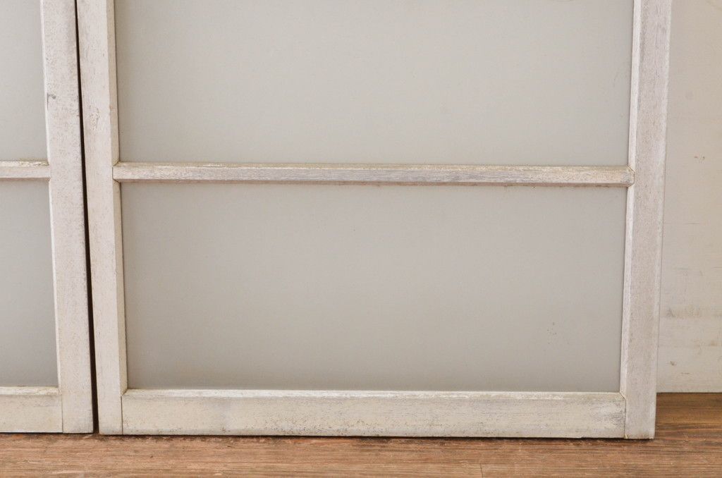  現状販売 横桟ガラス窓 セット アンティーク建具 レトロ 引き戸 ガラス戸 4～7営業日前後で発送 修理加工希望の方3ヶ月程で発送 R-064989 サッシ 窓 住宅設備