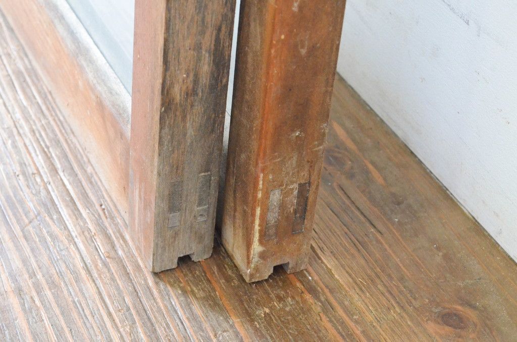  現状販売 横桟ガラス窓 セット アンティーク建具 シンプル 引き戸 ガラス戸 4～7営業日前後で発送 修理加工希望の方3ヶ月程で発送 R-064990 サッシ 窓 住宅設備