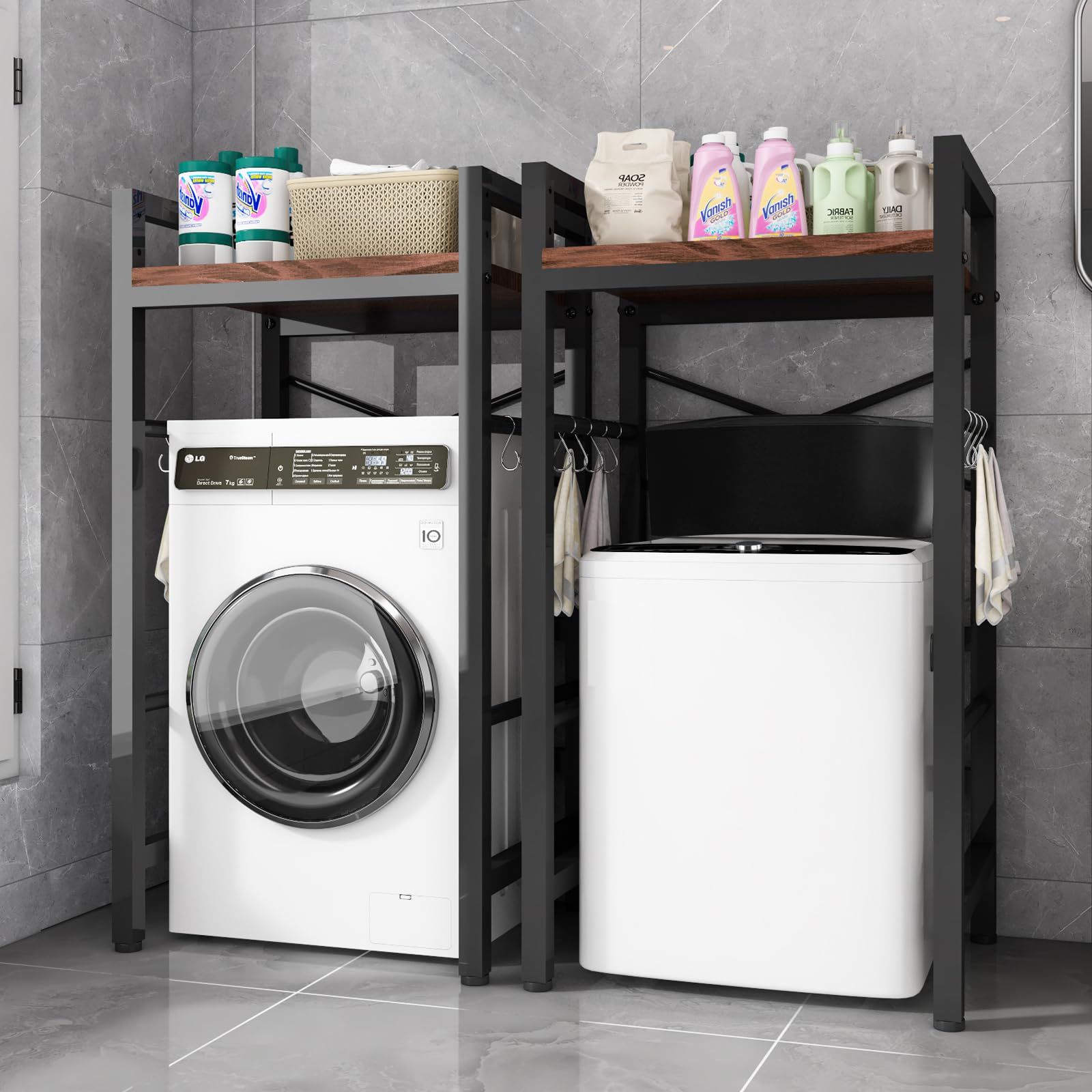 洗濯機上収納ラック 幅60×奥行55×高さ128cm