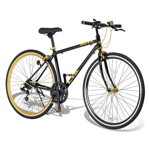 リグ LIG クロスバイク 自転車 700C シマノ 7段変速 アルミフレーム タイヤ リム フロントクイックリリース ブラック LIG MOVE 19246