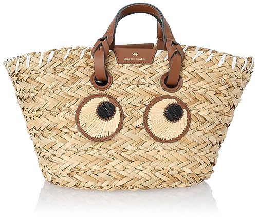 アニヤ ハインドマーチ トートバッグ Small Basket Paper Eyes in Seagrass レディース Natural 並行輸入品