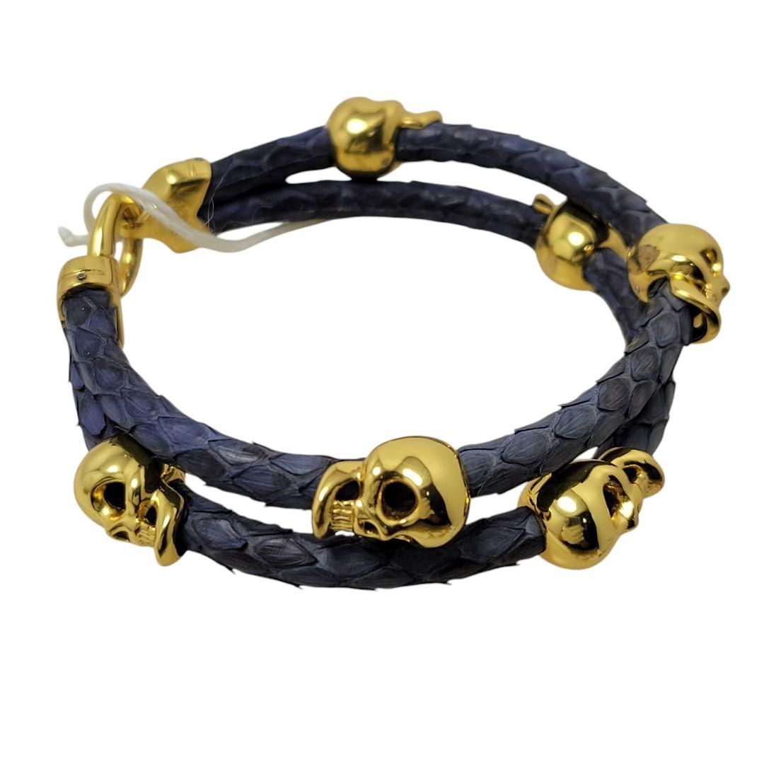 STING HD ブレスレット スカル パイソン ゴールド ネイビー