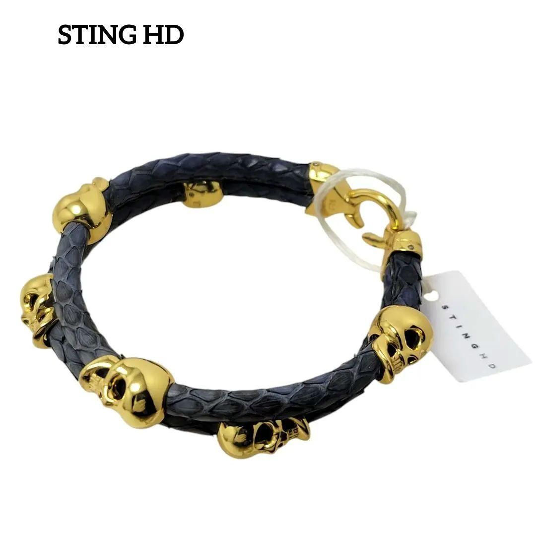 STING HD ブレスレット スカル パイソン ゴールド ネイビー