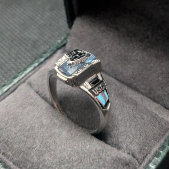 JOSTENS LTM シルバー USC カレッジリング 青 ブルー