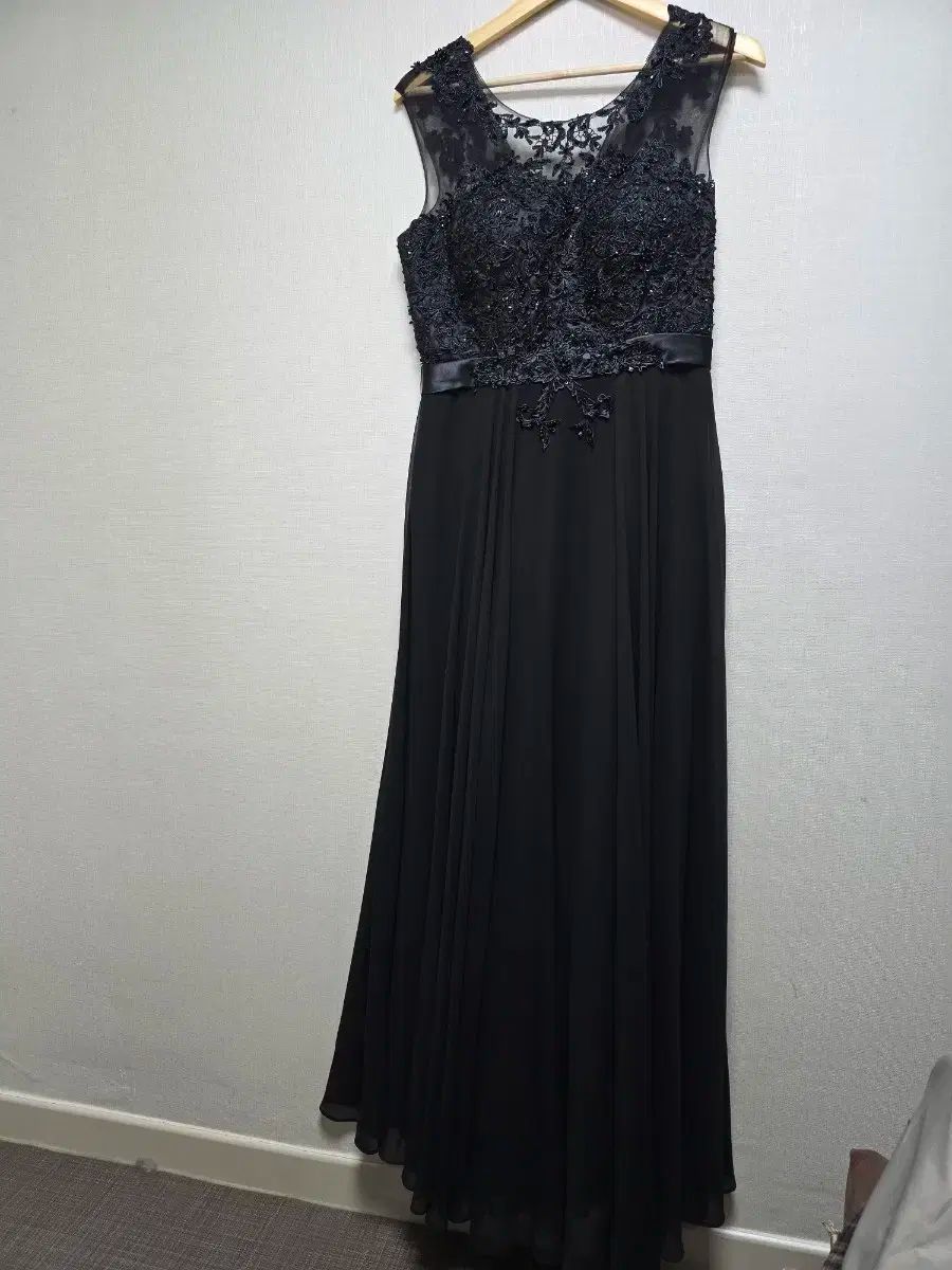 ブラック レース ロング ONE PIECE イヴニング ドレス