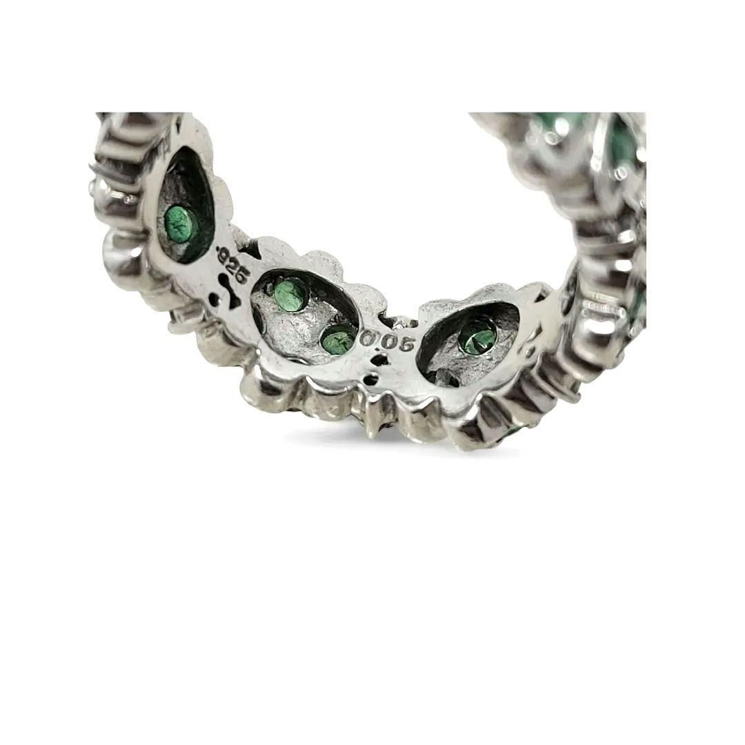 IEI リング 14号 エメラルド ダイヤ クローバー シルバー925 IEI