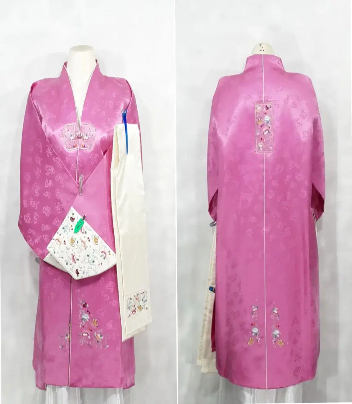 韓国 チュダン シルク 計量ルーマギ スカーフセット 刺繍装飾 88 丈97