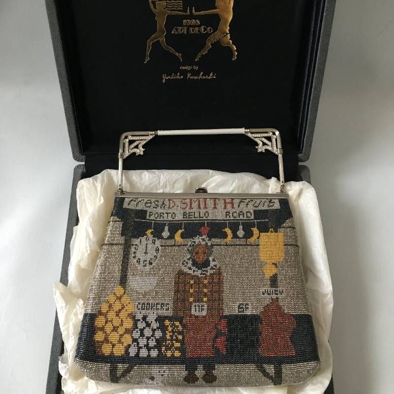 倉橋 佳子 メタルビーズバッグ ワンハンドル バッグ 鞄 ラインストーン 保存ケース付き JUNGLEEDGE_COM