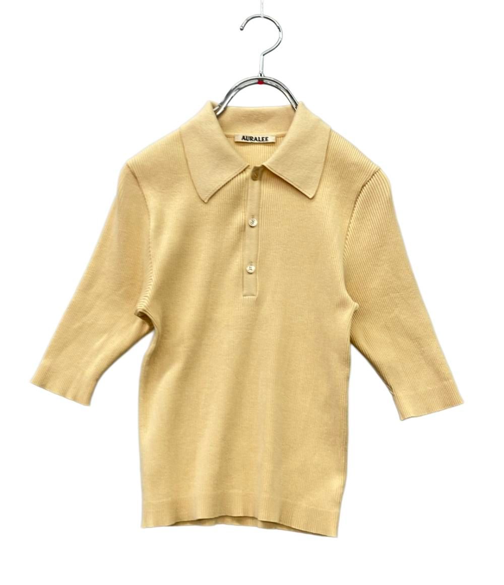 オーラリー 半袖ポロシャツ リブ ニット COTTON HIGH GAUGE RIB KNIT POLO A00P01HR レディース SIZE 1 S AURALEE