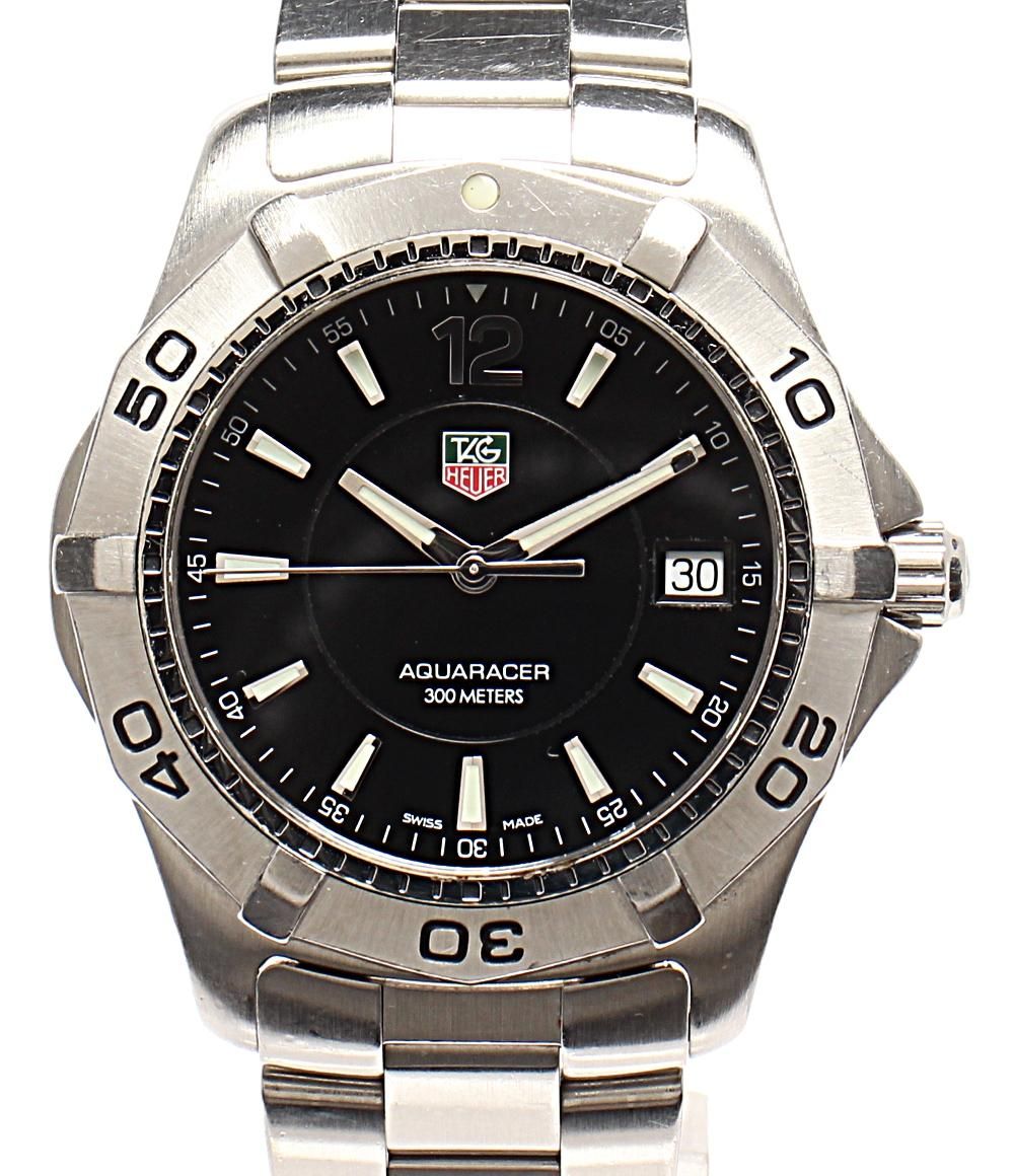 アクアレーサー 300 M タグホイヤー 腕時計 WAF 1110 クオーツ ブラック メンズ TAG HEUER