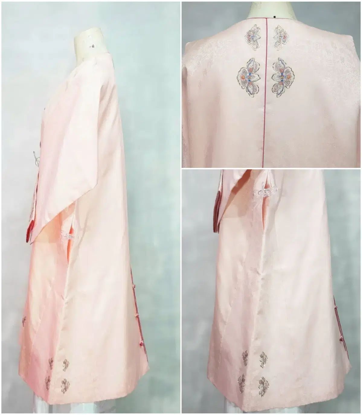 韓国 絹 計量ルー 金銀糸刺繍装飾 88 丈97