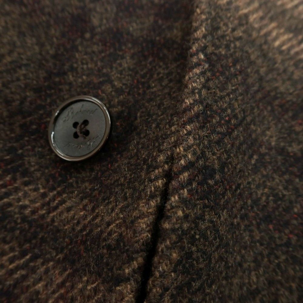 アウトレット ベルベスト Belvest ウールカシミヤ チェック ステン コート ブラウン サイズ48 メンズ KANDAIZUMI_COM