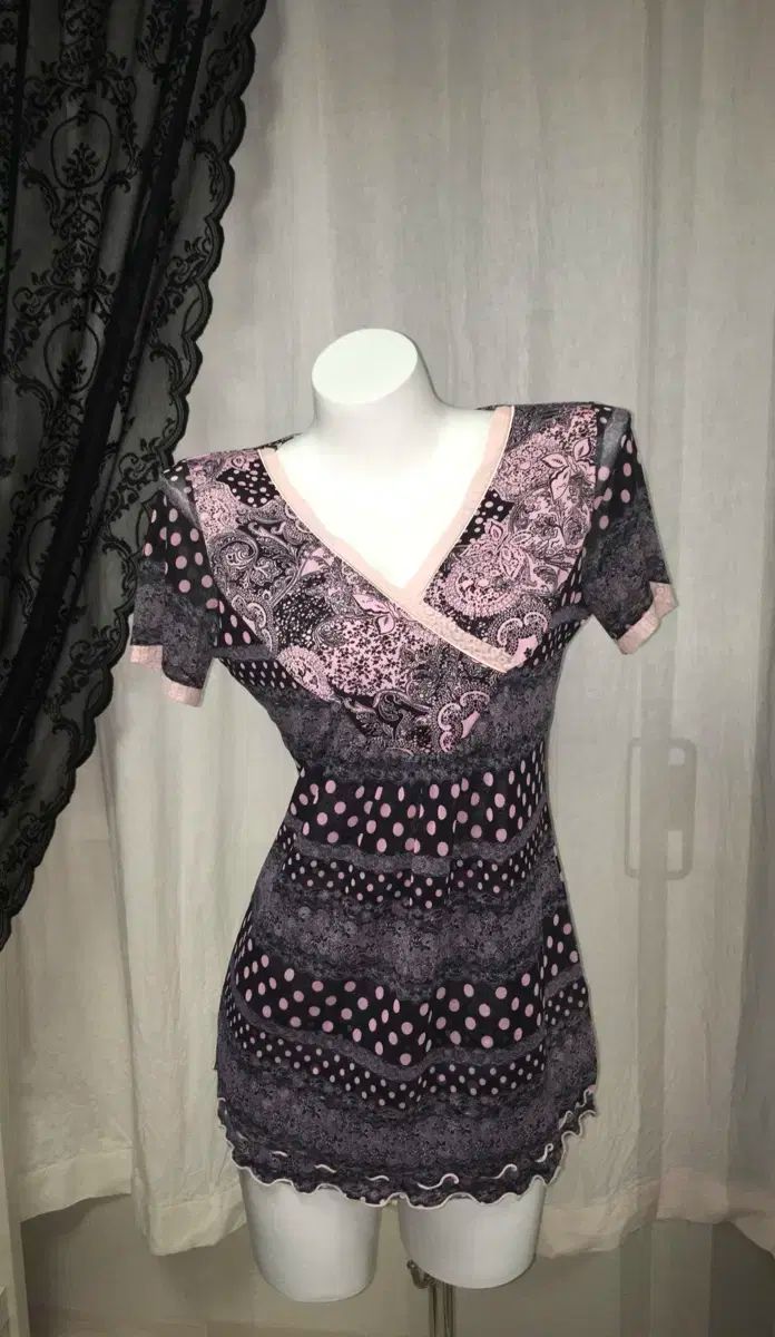 ヴィンテージ BLACKPINK ベイズリー 反転 ブラウス ONE PIECE