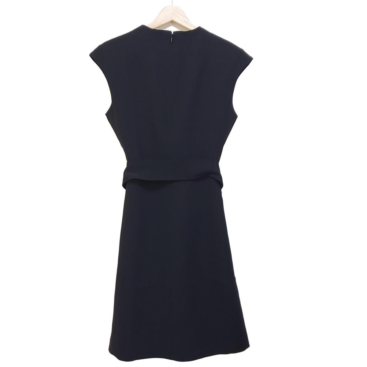 theory セオリー ワンピース サイズ2 S レディース - 黒 半袖 ひざ丈 ベルト付き