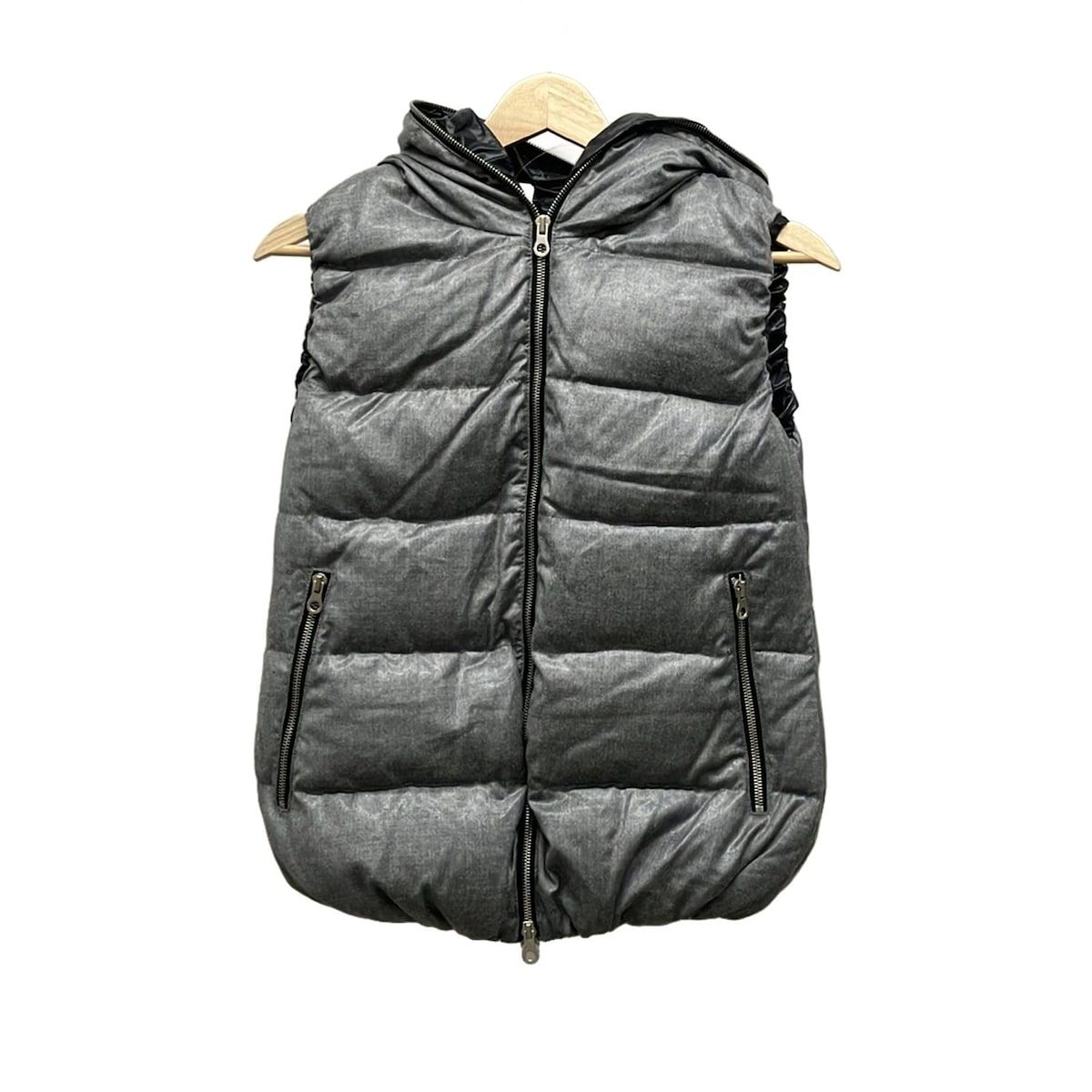 DUVETICA デュベティカ ダウンベスト サイズ40 M レディース Febedue フェベデュエ グレー ジップアップ 春 秋
