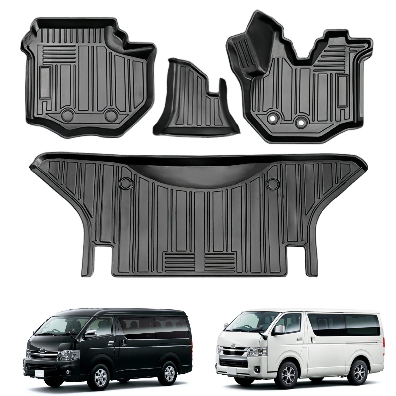 REJEEKARトヨタ ハイエース200系フロアーマットTRH KDH 2系 1 2 3 4 5 6型 防水 滑り止め3 D立体製造 ハイエース マット自動車 品2列4点セット含む フロアーマット